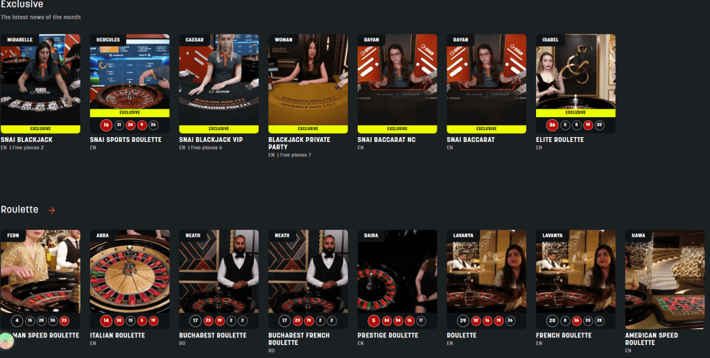 Snai Casino live