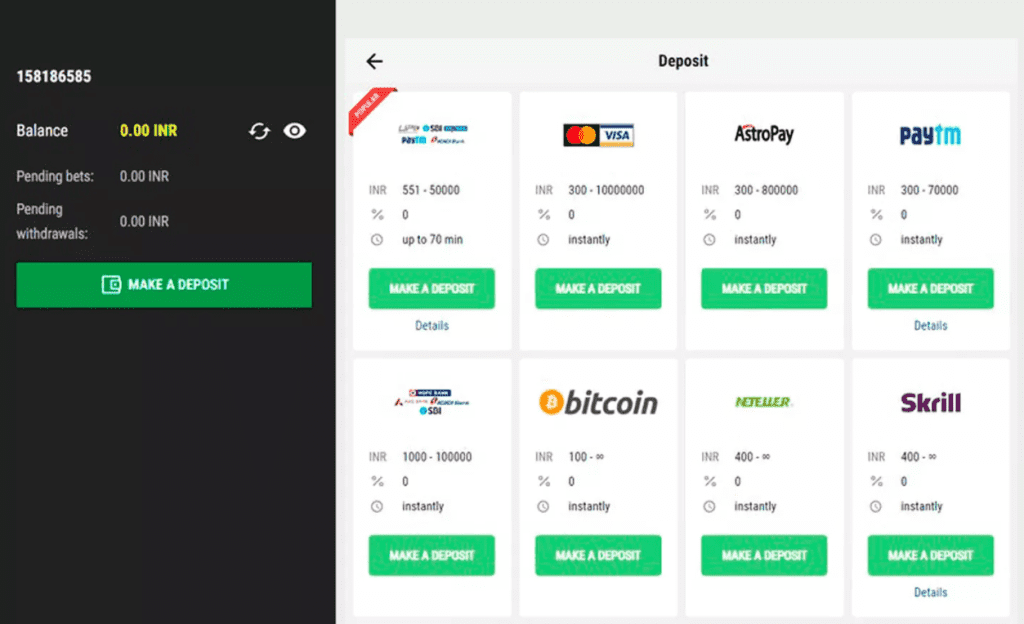 parimatch deposit